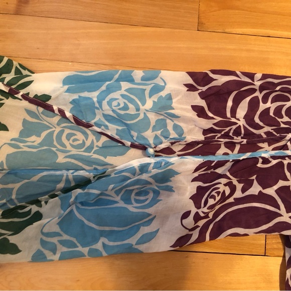 BCBG floral Cotton , long sleeve.boho swim cover up. - Picture 6 of 6